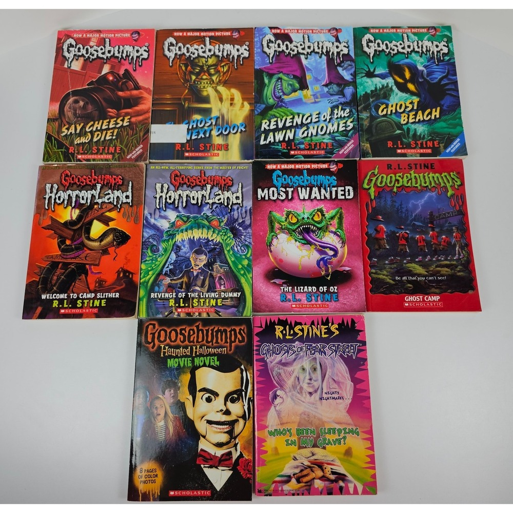Goosebumps Lot of 10 Books RL Stine HorrorLand Most Wanted Fear Street Paperback